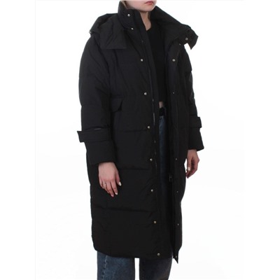 8812 BLACK Пальто пуховое женское (пух)