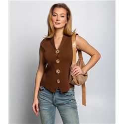 Жилет #КТ8833 (1), коричневый