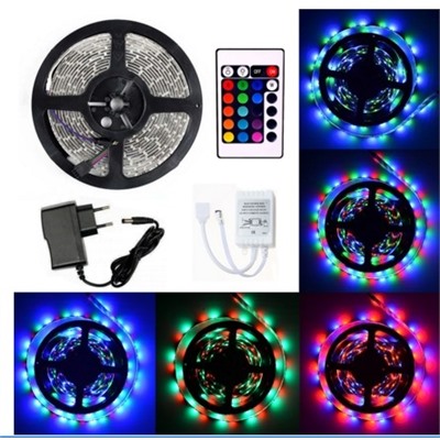 Набор RGB / 5м Светодиодная лента SDM 3528 (открытая )+ контроллер с пультом 24 + блок питания