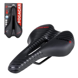 Седло велосипедное MTB COMIRON POGACAR N846 280X160, Технологии: DW, ED. Верх: PU принтованный глянец/Цвет: Чёрный+Красный /уп 30/