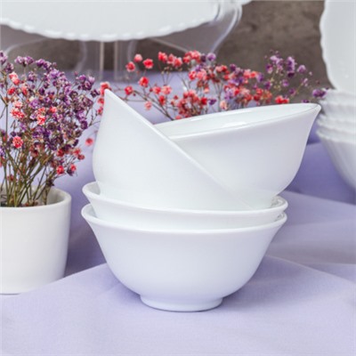 Столовый набор 19 предметов с блюдом и розетками 13-7568 и 6 84120 (WHITE) (уп 2) малая суповая