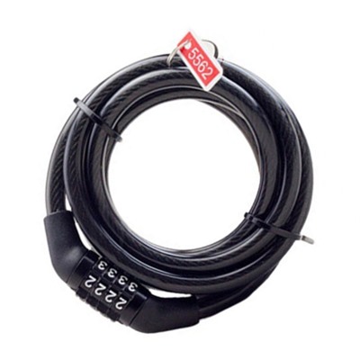 Замок тросовый кодовый R-LOCK 01BL, 4 разряда, 6х1000мм, заводской код, вес 120 гр. /уп 200