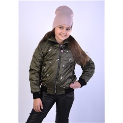 1807 Куртка-бомбер для девочки Хаки/134