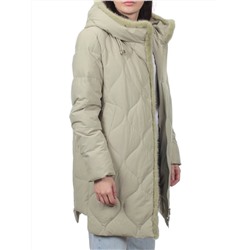 310 OLIVE Пальто зимнее стеганое женское (200 гр. холлофайбер, натуральная норка)