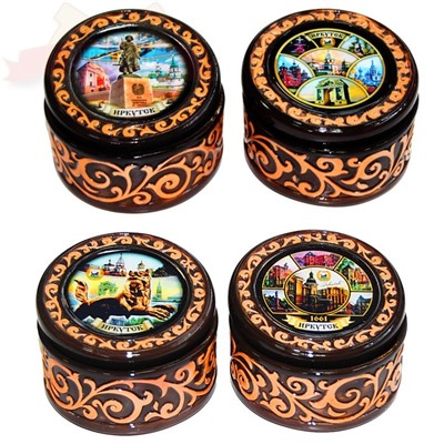 Шкатулка керамическая с узорами Иркутск в ассортименте 13*8 см