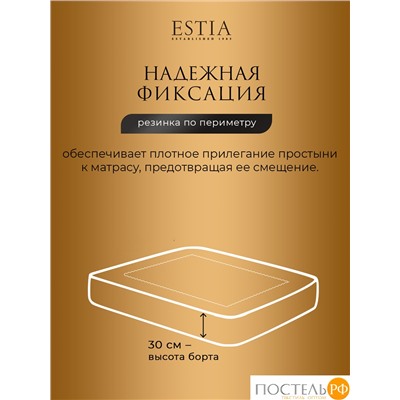 Estia АНСАРИ Простыня на резинке 160х200х30, 1 пр, хл.