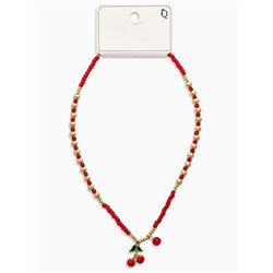Колье из бисера «Вишня», 40 см, красное в золоте
