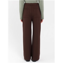 Брюки коричневые прямые трикотажные
