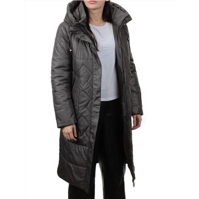 TR-2303 GREEN GRAY Пальто зимнее женское (верблюжья шерсть)