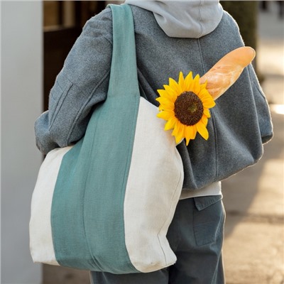 Сумка шоппер с ручками SL HOME Linen shopper, 50×50 см, 100% лён, 200 г/м2