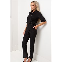 Блузка чёрная трикотажная на запах Мэйс №1