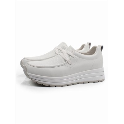 03-A1011-9 WHITE Полуботинки спортивные женские (натуральная кожа)