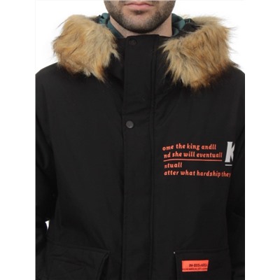 22067 BLACK GREEN Куртка мужская зимняя облегченная (150 гр. холлофайбер)