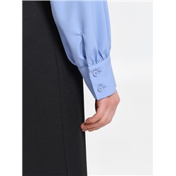 Блузка василькового цвета с длинным рукавом