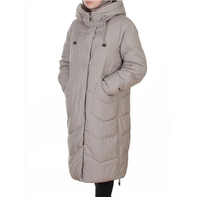 8806 GRAY/BEIGE Пальто зимнее женское (150 гр. холлофайбер)