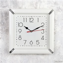 Часы настенные 24х24 см / NE-2488W /уп 30/белые