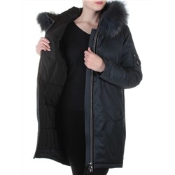 E-1961 DK. BLUE Пальто женское с мехом Evcanbady