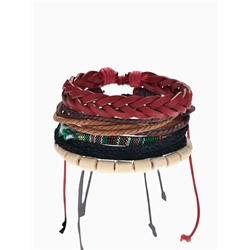 Набор браслетов «Радужный», 4 шт. кожа, цветной, d=8 см