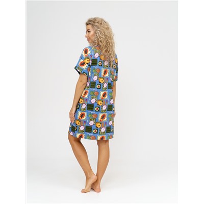 752 Платье "Тропики/голубой"