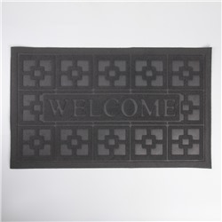 Коврик придверный без окантовки «Welcome клеточка», 45×75 см, цвет МИКС
