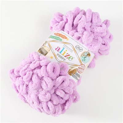Плюшевая пряжа для вязания руками ALIZE, Puffy, 100% микрополиэстер, 9 м/100 г, (27 розовая сирень)