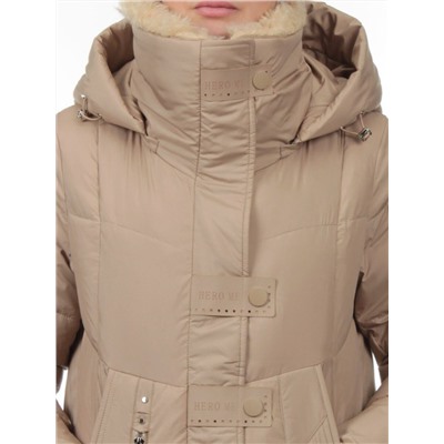 9101 BEIGE Пальто зимнее женское (170 гр. холлофайбер)