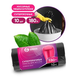 Мешок для мусора ПНД в рулоне 180л. 90*110 24 мкр. (черный) (рул. 10 шт)