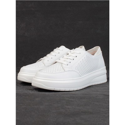 05-HY14-2D WHITE Кроссовки женские (натуральная кожа)