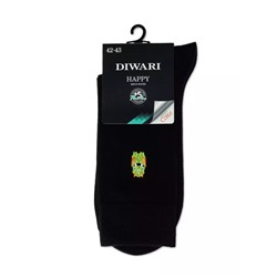 DIWARI HAPPY Однотонные хлопковые носки с вышивкой