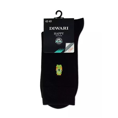 DIWARI HAPPY Однотонные хлопковые носки с вышивкой