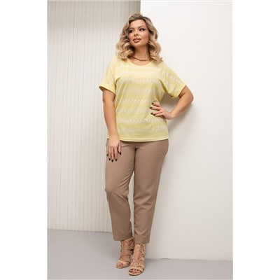 Брюки бежевые льняные с карманами Морис №13