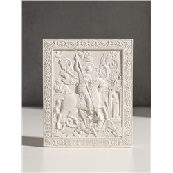 Икона « Георгий победоносец», с подвесом, 12×10×2 см, гипс