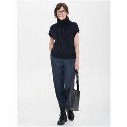 Брюки зауженные тёмно-синие с карманами