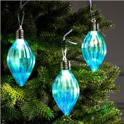 Набор елочных шаров "Северное сияние", d=7 см, 3 LED, 3 шт, батарейки AG13x9 (нет в комплекте), свечение тёплое белое