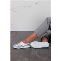 Слипоны ED'ART 116.8000'w. белый-голубой