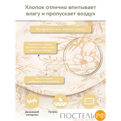 CLASSIC by T ХЛОПОК-натурэль Одеяло 175х200,1пр,см.хлопок/хлопок.вол./полиэф.