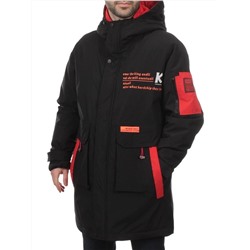 22066 BLACK RED Куртка мужская зимняя облегченная (150 гр. холлофайбер)