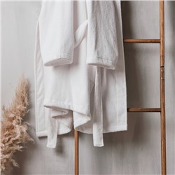 Халат махровый мужской SL HOME: Basic «Блан де Блан», размер S, хлопок 100%, белый