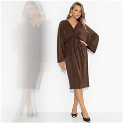 Платье из трикотажа-гофре, Одарена свыше (молочный шоколад)