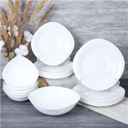 Столовый набор 19 предметов квадратный SQ-19 8595659 WHITE (уп 2) Малая суповая