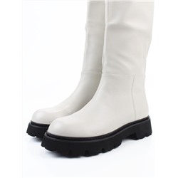 02-E39B-53R MILK Сапоги демисезонные женские (натуральная кожа)