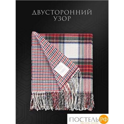 ESTIA ВИЛЬЯМ Плед бел/красн/зел 150х200/10х2 см, 1 пр