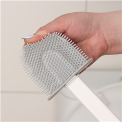 Ёршик для унитаза Доляна «Лилу», настенный, силиконовый, 4.3×9.5×36 см, белый