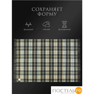 Estia  ПРАТО Плед желт-зел 150х200/10х2 см, 1 пр, 100% шерсть , 350 гр/м2
