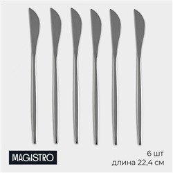 Набор ножей столовых Magistro «Блинк», длина 22.4 см, набор 6 шт., нержавеющая сталь, серебристый