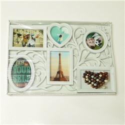 Коллаж из 6-и рамок д/ф  Fl. design пластик белый (габариты 48*33 см)