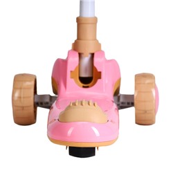 Самокат 3-х колесный SCOOTER Super car / ZR-758 /уп 8/ розовый металлик