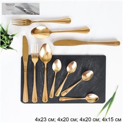 Столовые приборы 16 предметов / KT16-101002-GOLD /уп 16/