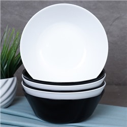 Столовый набор 13 предметов Евро Черно-белый  NN13-BW 756075 WHITE-BLACK (уп 4)