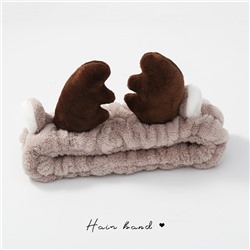 Повязка косметическая плюшевая Рожки Оленя с ушками